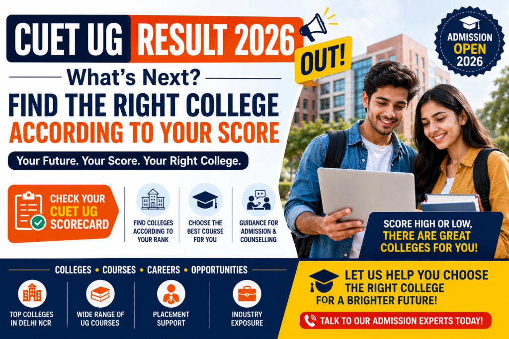 CUET UG Result 2026 Out: Find Colleges Based on Your Score